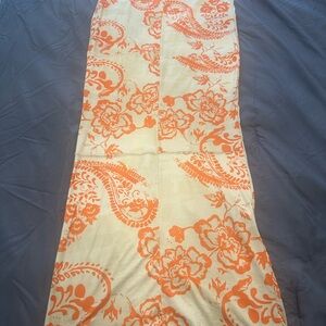 Ivory skirt orange Floral Print